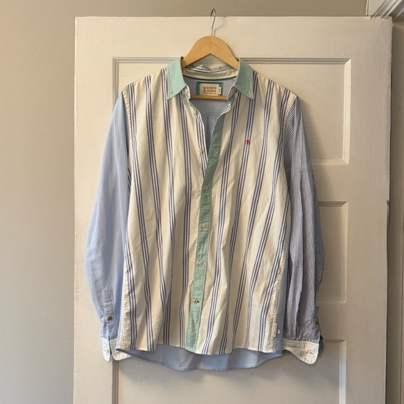 Scotch & Soda Other - Scotch & Soda Blue and White Striped Button-Down Shirt